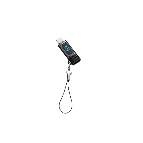 Lightning to USBC adapter with digital power display