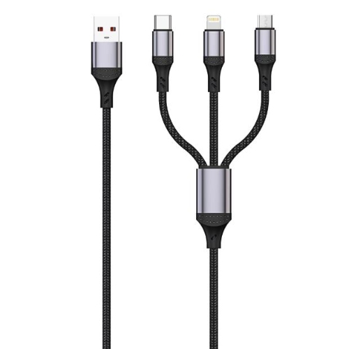High quality 3 in 1 fast charging usb cable with metal connector