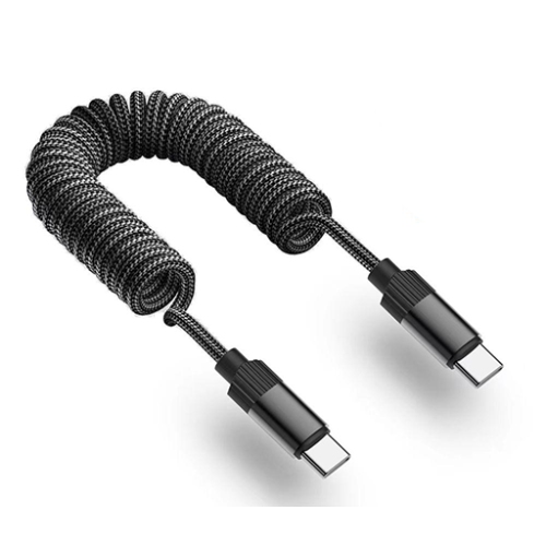 Wholesale braided coiled PD fast charging cable 