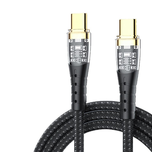 Premium transparent USBC fast charging cable with LED light